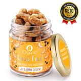 iOrganic Salt & Pepper Cashews in a premium food-grade glass jar, a heart-healthy and high-energy keto snack.