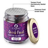 Jar of iOrganic Verry Berry Mix berries, a gluten-free and antioxidant-rich snack, with vibrant illustrations of mixed berries and purple branding, emphasizing its natural ingredients.
