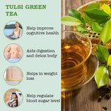 iorganic Tulsi Green Tea | Yoga Blend – For Wellness & Metabolism, Stress Reduction Tea, Improved Sleep Tea, Immune Support Tea, Antioxidant Boost Tea