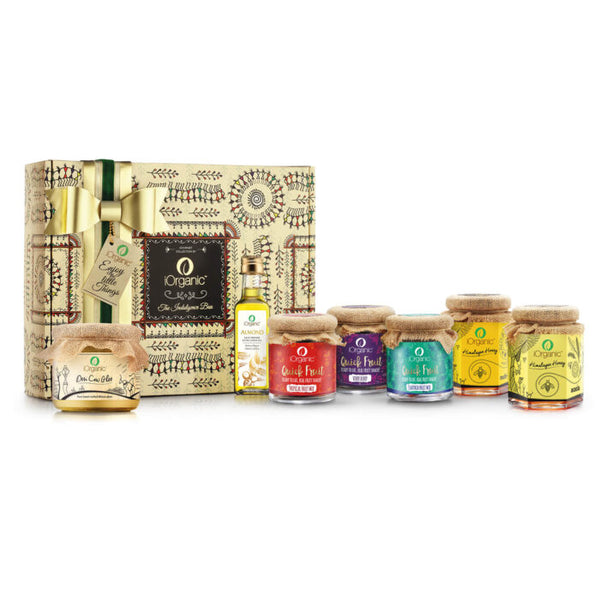 Nayaab, Luxury Gift Box | 7 Assorted Snacks, Almond Oil