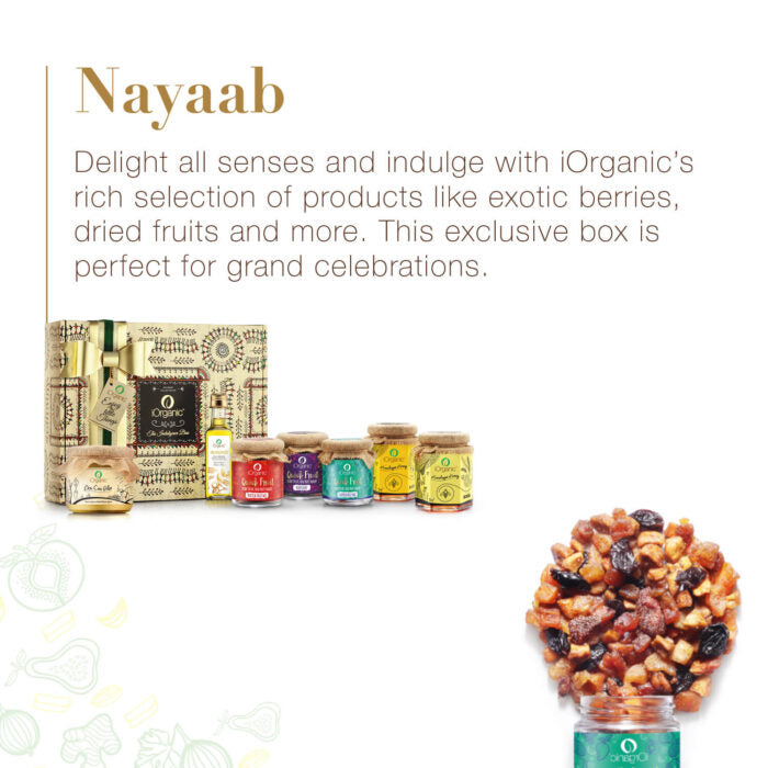 Nayaab, Luxury Gift Box | 7 Assorted Snacks, Almond Oil