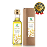 iOrganic Cold Pressed Almond Oil - Packaged in a premium food-grade glass bottle. Certified 100% safe for face, skin, and hair, ensuring purity and quality.