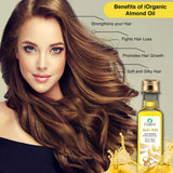 iOrganic Almond Oil Benefits for Hair – Promotes hair growth, reduces hair fall, and strengthens hair naturally