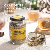 iOrganic Chamomile Tea for Sleep – Premium whole-leaf chamomile with lavender, steeped using a tea ball infuser for a soothing and restful night