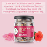 Brewing guide for Hibiscus Rose Tea, featuring step-by-step instructions for a perfect, glowing skin tea experience.