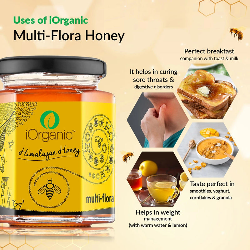 Health benefits of Multiflora Honey - Immunity boosting, digestion support, and energy-boosting.