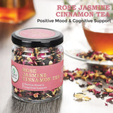 Premium iOrganic Rose Jasmine Cinnamon Tea in an eco-friendly glass jar, ensuring freshness and purity.