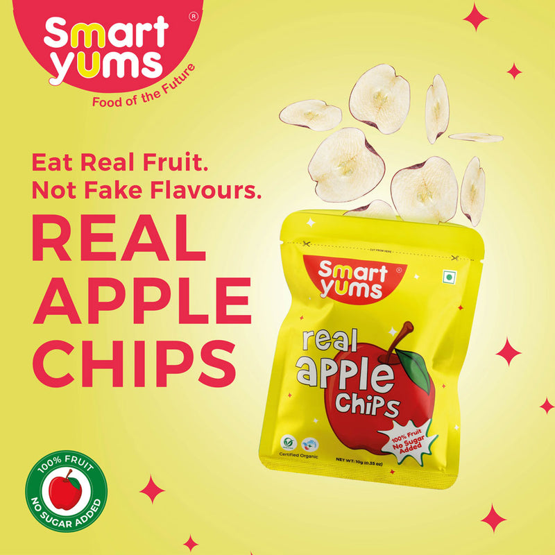 Smart Yums Real Apple Chips | 100% Dried Fruit Snack | No Added Sugar | Combo Pack