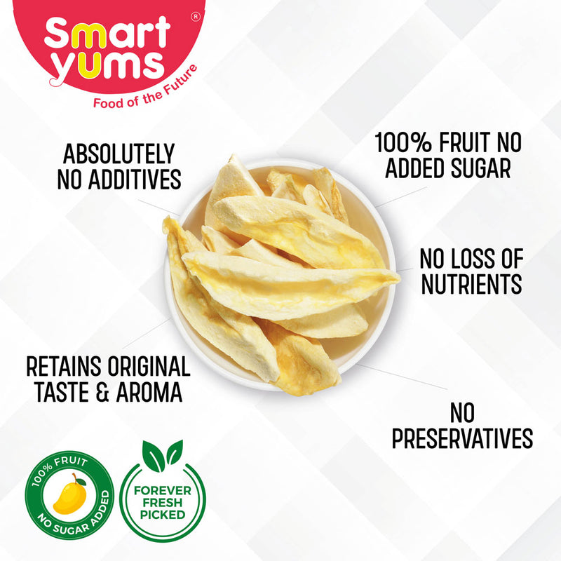 Smart Yums Real Mango Chips | 100% Dried Fruit Snack | No Added Sugar | Combo Pack