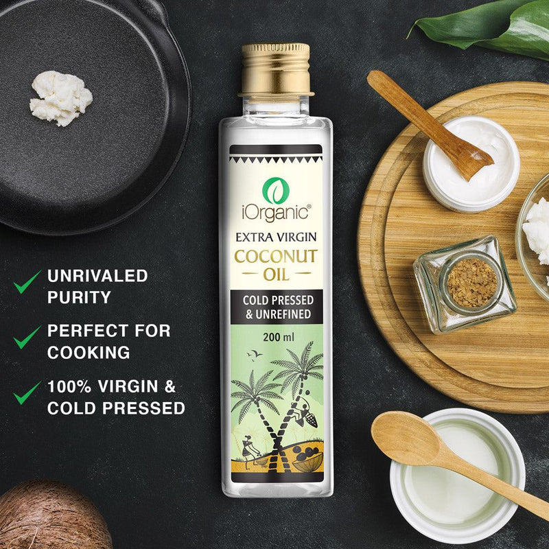 iorganic Extra Virgin Coconut Oil / Made from Coconut Milk / 200 ml  diwali,festive, wedding, corporate