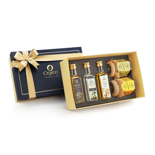 iorganic Heritage Gift Box / Assortment of 5 Products / Cold Pressed Oils & Honey, diwali gifting, festive gifting, wedding gifting, corporate gifting