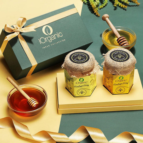 iorganic Morning Glory Gift Box / Assortment of 2 Himalayan Raw Honey, diwali gifting, festive gifting, wedding gifting, corporate gifting