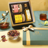 iorganic Sunshine Gift Box / Assortment of 3 Products / Cold-Pressed Oil, Honey & Organic Tea, diwali gifting, festive gifting, wedding gifting, corporate gifting